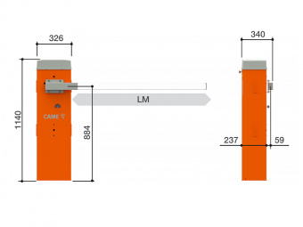 GARD LT4 combo KIT - Комплект шлагбаума GARD LT (тумба, стрела, светоотражающие наклейки)