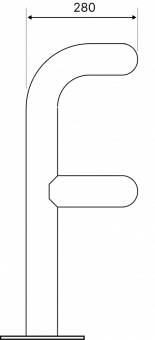 Металлический отбойник 700 х 450 х 280 мм  (О-4)